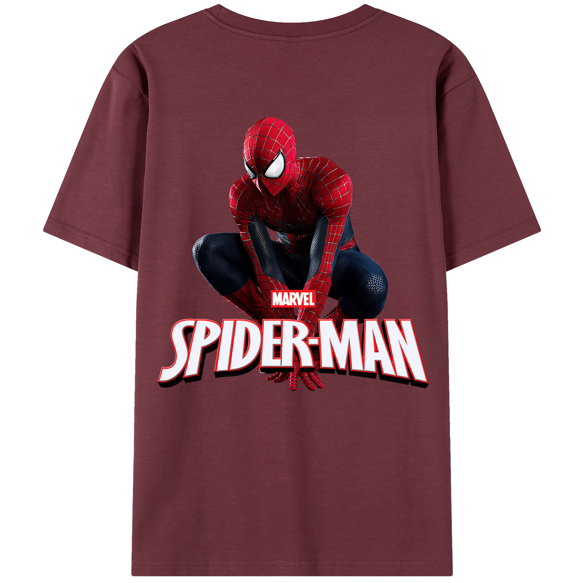 （画像用） Spider Man スパイダーマン 綿100％半袖Tシャツ（背面プリント）